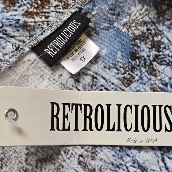 NWT Retrolicous Winter Seasonal Keyhole Cut Cap Sleeve A Line Dress Size 1X - Picture 10 of 11